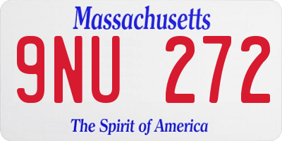 MA license plate 9NU272