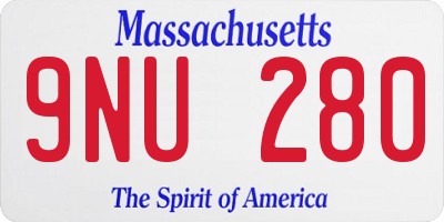 MA license plate 9NU280