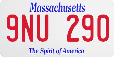 MA license plate 9NU290