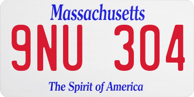MA license plate 9NU304