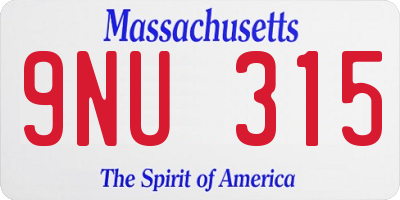 MA license plate 9NU315