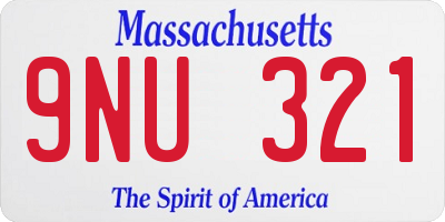 MA license plate 9NU321
