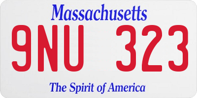 MA license plate 9NU323