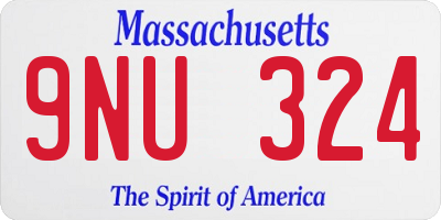 MA license plate 9NU324