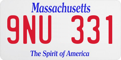 MA license plate 9NU331