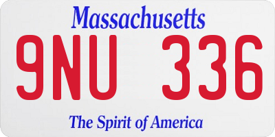 MA license plate 9NU336