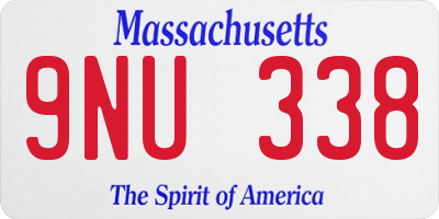 MA license plate 9NU338