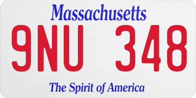 MA license plate 9NU348