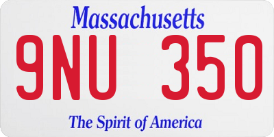 MA license plate 9NU350