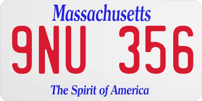 MA license plate 9NU356