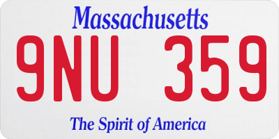 MA license plate 9NU359