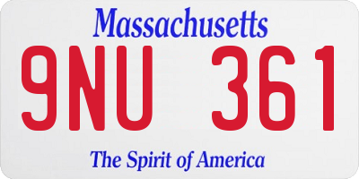 MA license plate 9NU361