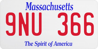MA license plate 9NU366