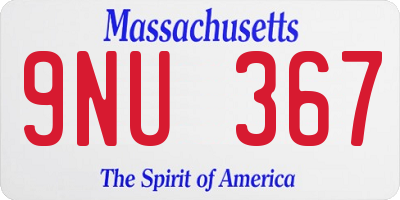 MA license plate 9NU367