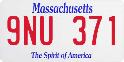 MA license plate 9NU371