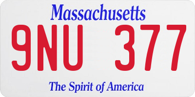 MA license plate 9NU377