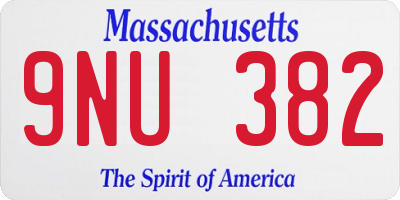 MA license plate 9NU382