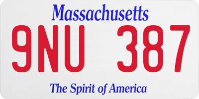 MA license plate 9NU387