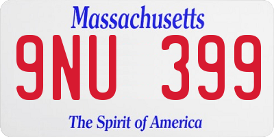 MA license plate 9NU399