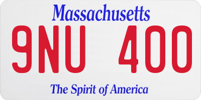 MA license plate 9NU400