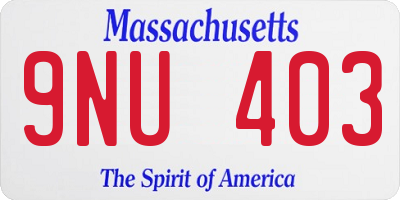 MA license plate 9NU403