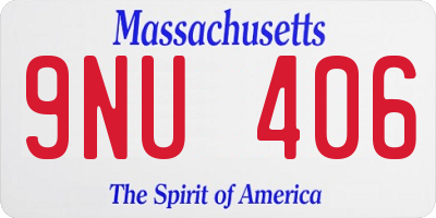 MA license plate 9NU406