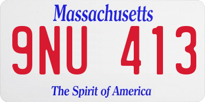 MA license plate 9NU413