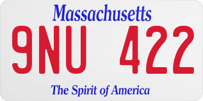 MA license plate 9NU422