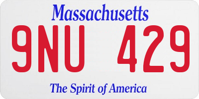 MA license plate 9NU429