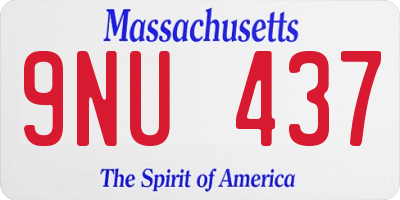 MA license plate 9NU437