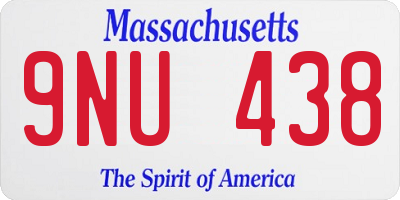 MA license plate 9NU438