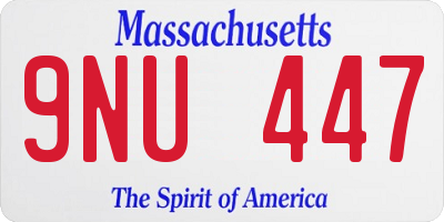 MA license plate 9NU447