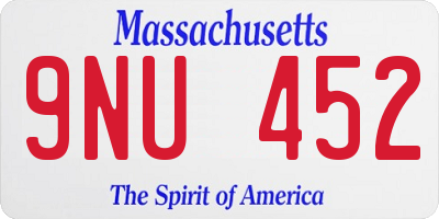 MA license plate 9NU452