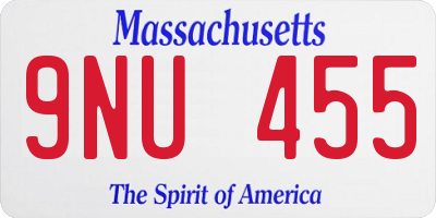 MA license plate 9NU455