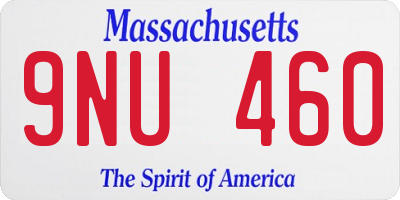 MA license plate 9NU460
