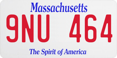 MA license plate 9NU464