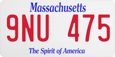MA license plate 9NU475