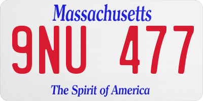 MA license plate 9NU477