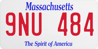 MA license plate 9NU484