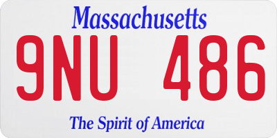 MA license plate 9NU486