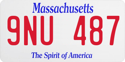 MA license plate 9NU487