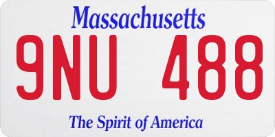 MA license plate 9NU488