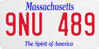 MA license plate 9NU489