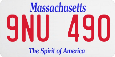 MA license plate 9NU490