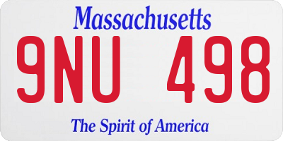 MA license plate 9NU498
