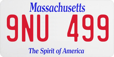 MA license plate 9NU499