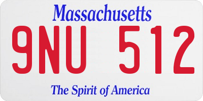 MA license plate 9NU512