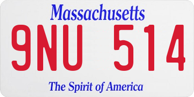 MA license plate 9NU514