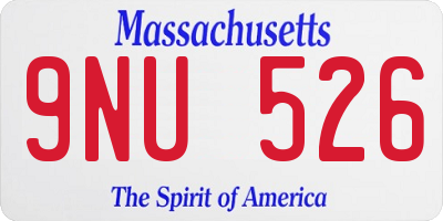 MA license plate 9NU526