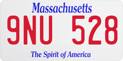 MA license plate 9NU528